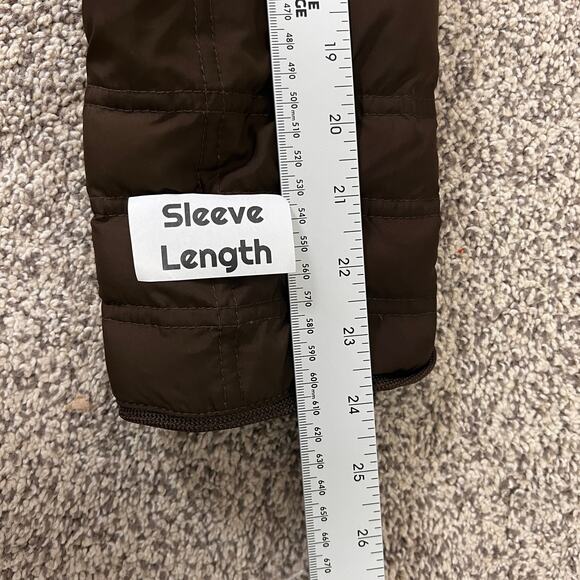 EDDIE BAUER DOWN Women's S Brown Quilted Puffer Zip Goose Down Outdoor Jacket - Picture 10 of 11